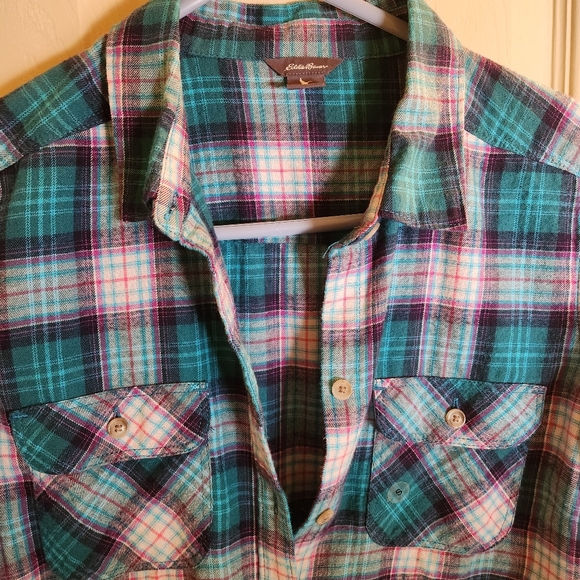 Eddie Bauer firelight flannel nwot Small women's all cotton mermaid 🧜‍♀️ shades - Picture 2 of 9